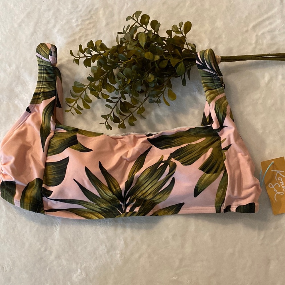 Pink Floral Swim Bikini Top